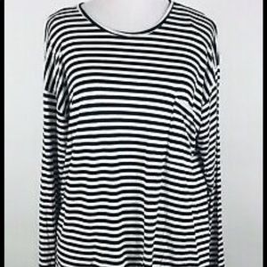 Ophelia Roe black & white stripe long sleeve shirt
